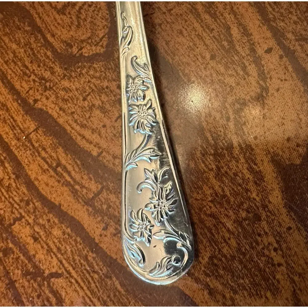 Reed & Barton QUEENS GARDEN Floral Stainless 6 pc Tablespoons Flatware